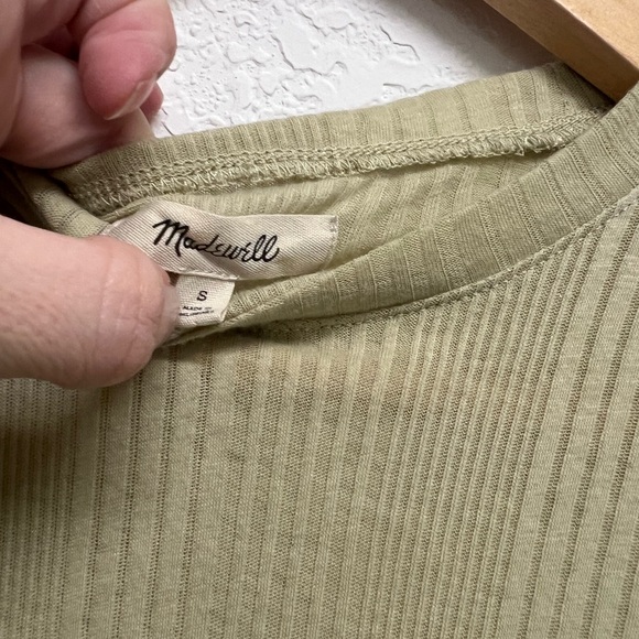*Madewell Ribbed Celery Green Long Sleeved T-Shirt S - Picture 2 of 3